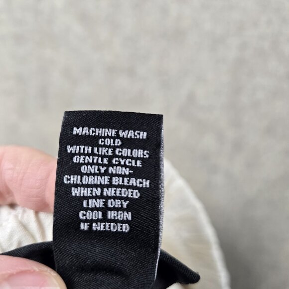 Drawstring Elastic Waist Wide Leg Linen Pants Womens Size 28S White Lightweight - Picture 5 of 8